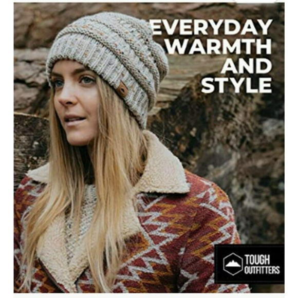 Tough Headwear Womens Beanie Winter Hat - Warm Cute Knitted Cap for Cold Weather - Picture 7 of 9